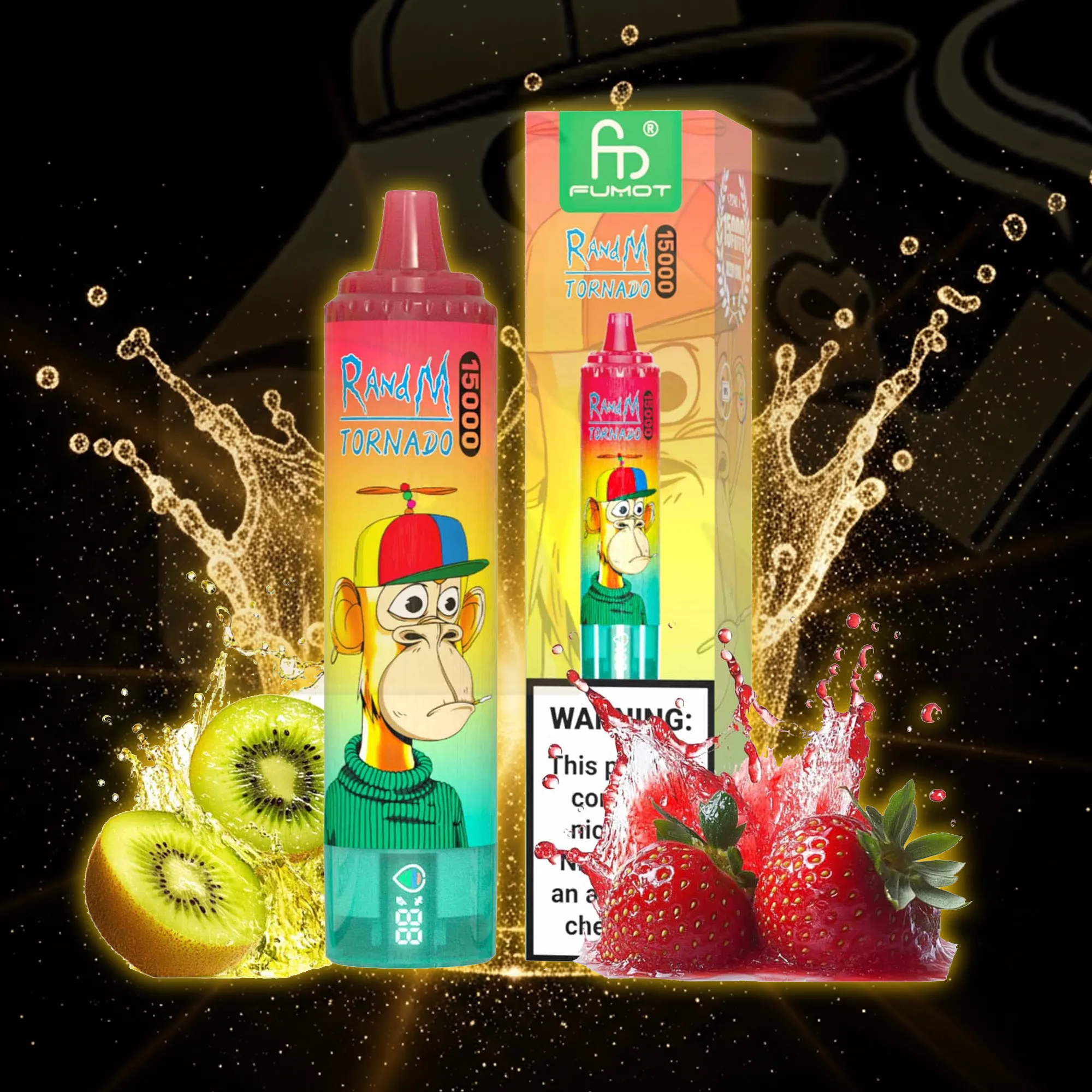 Fumot Tornado 15000 Strawberry Kiwi Disposable Vape 15000 Puffs