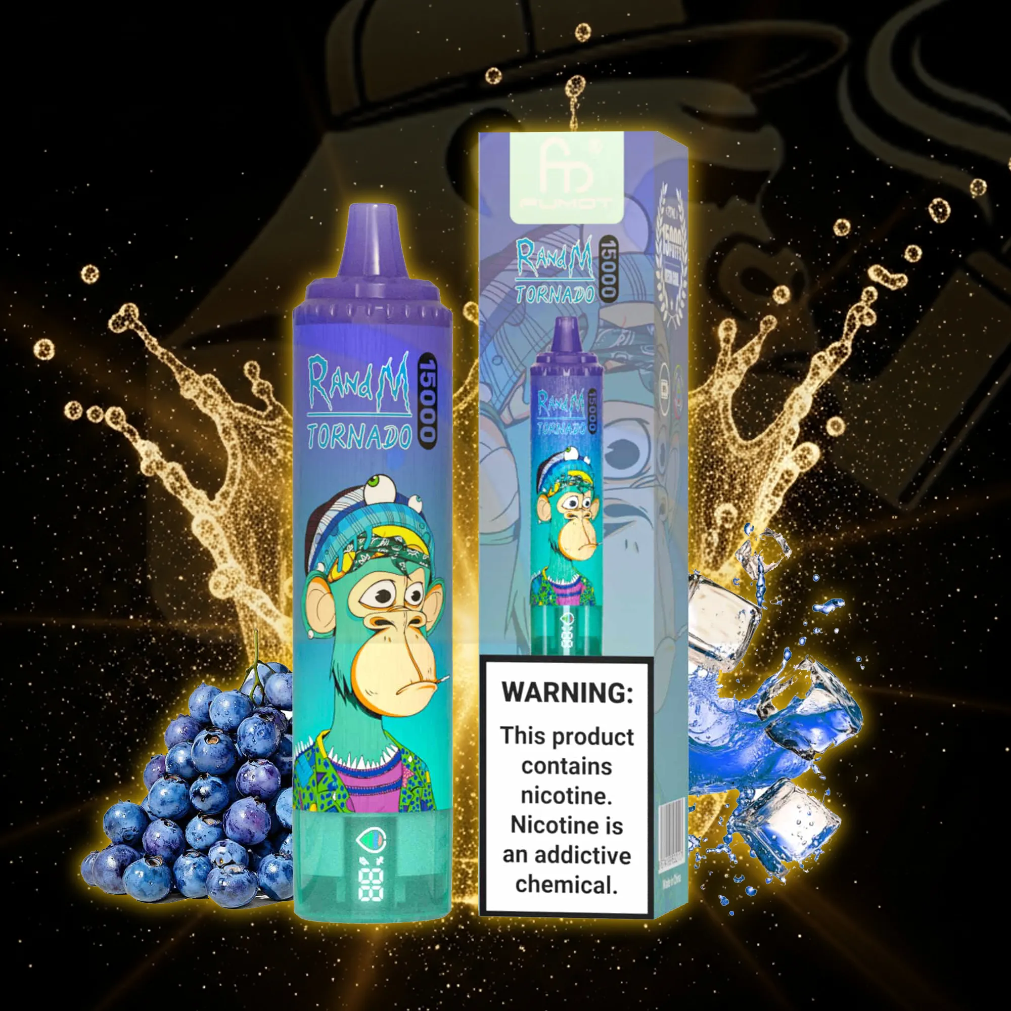 Fumot Tornado 15000 Blueberry On Ice Disposable Vape 15000 Puffs