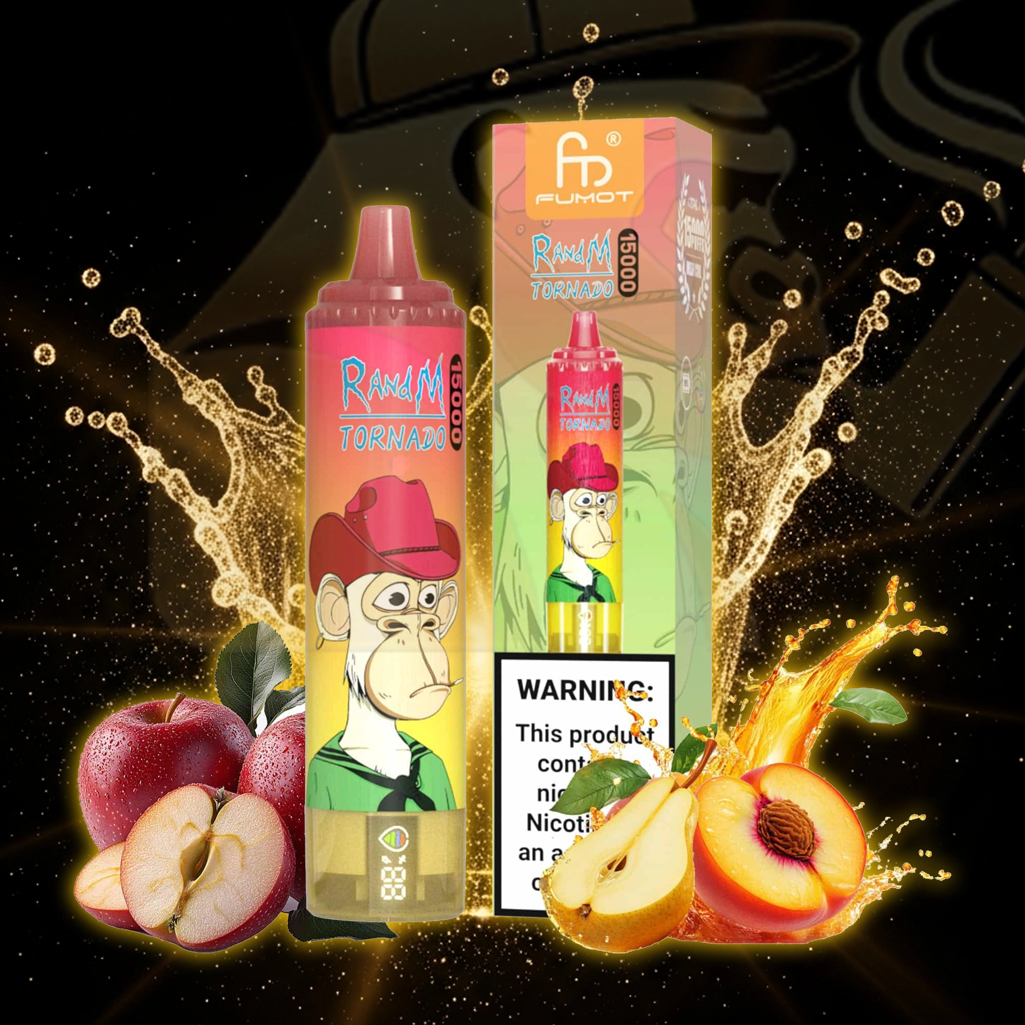 Fumot Tornado 15000 Apple Peach Pear Disposable Vape 15000 Puffs