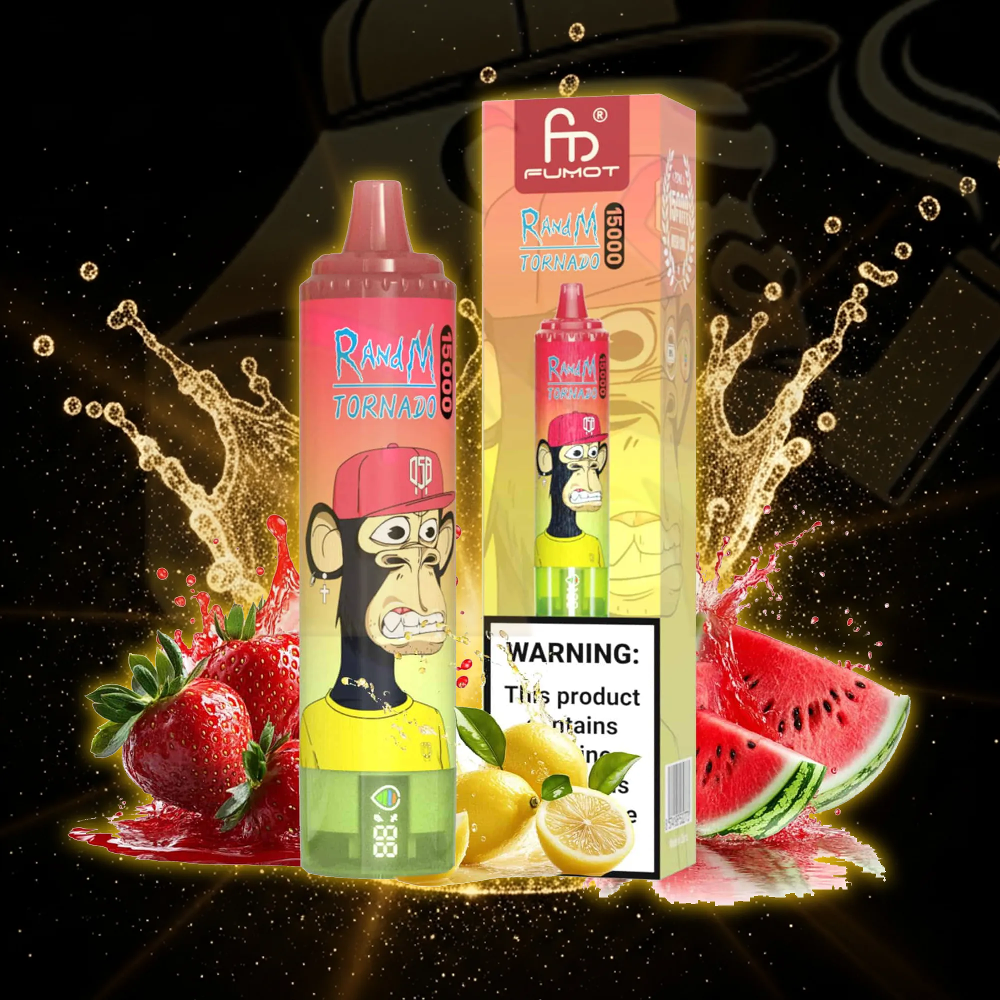 Fumot Tornado 15000 Strawberry Watermelon Lemonade Disposable Vape 15000 Puffs