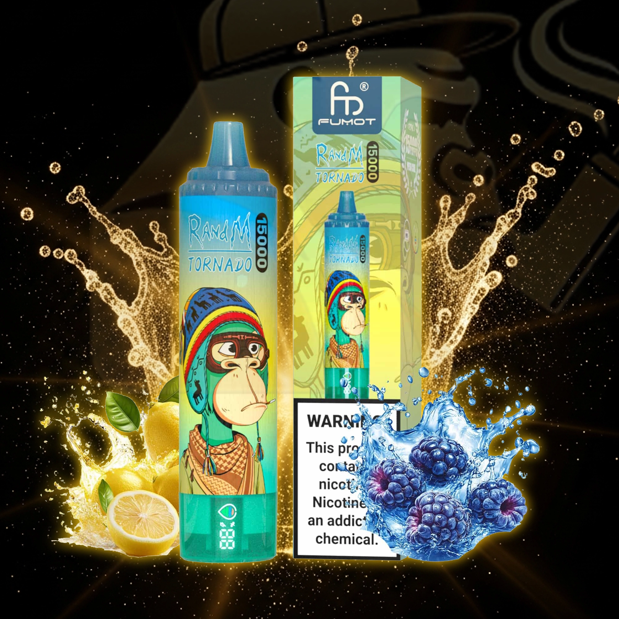 Fumot Tornado 15000 Blue Razz Lemonade Disposable Vape 15000 Puffs