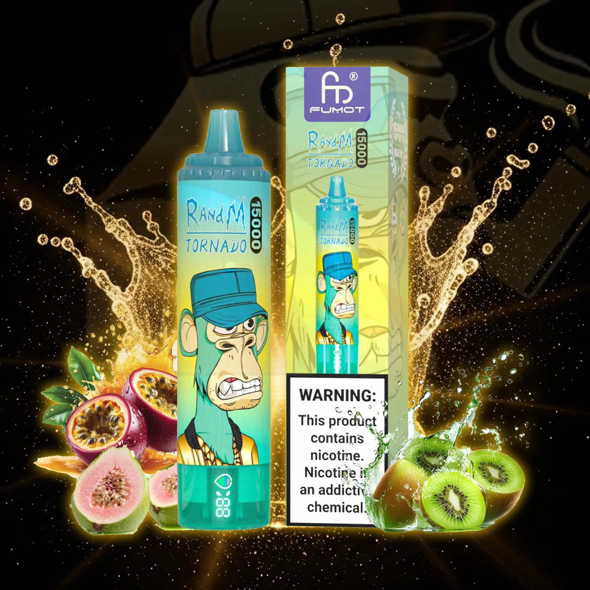 Fumot Tornado 15000 Kiwi Passion Guava Disposable Vape 15000 Puffs