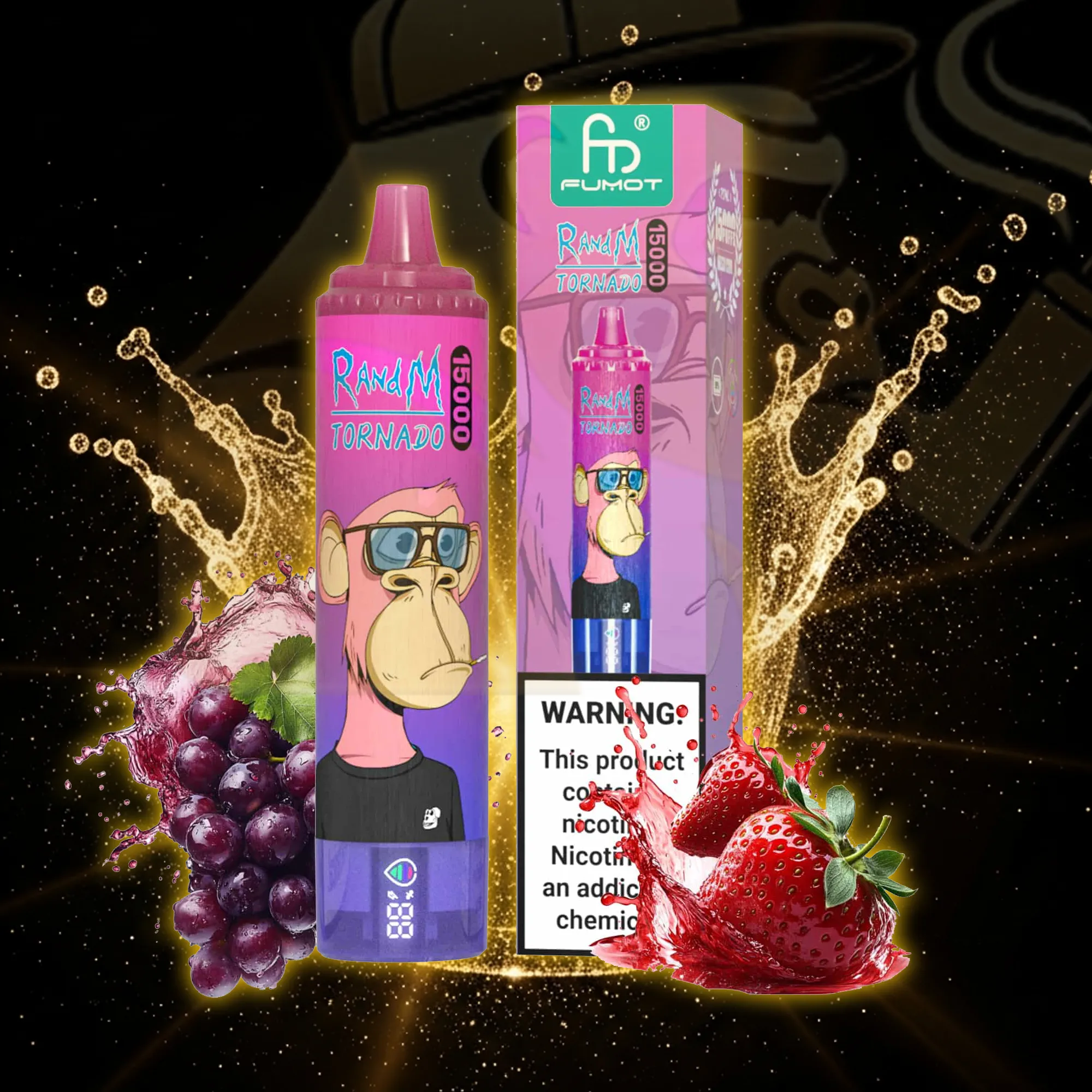 Fumot Tornado 15000 Strawberry Grape Disposable Vape 15000 Puffs