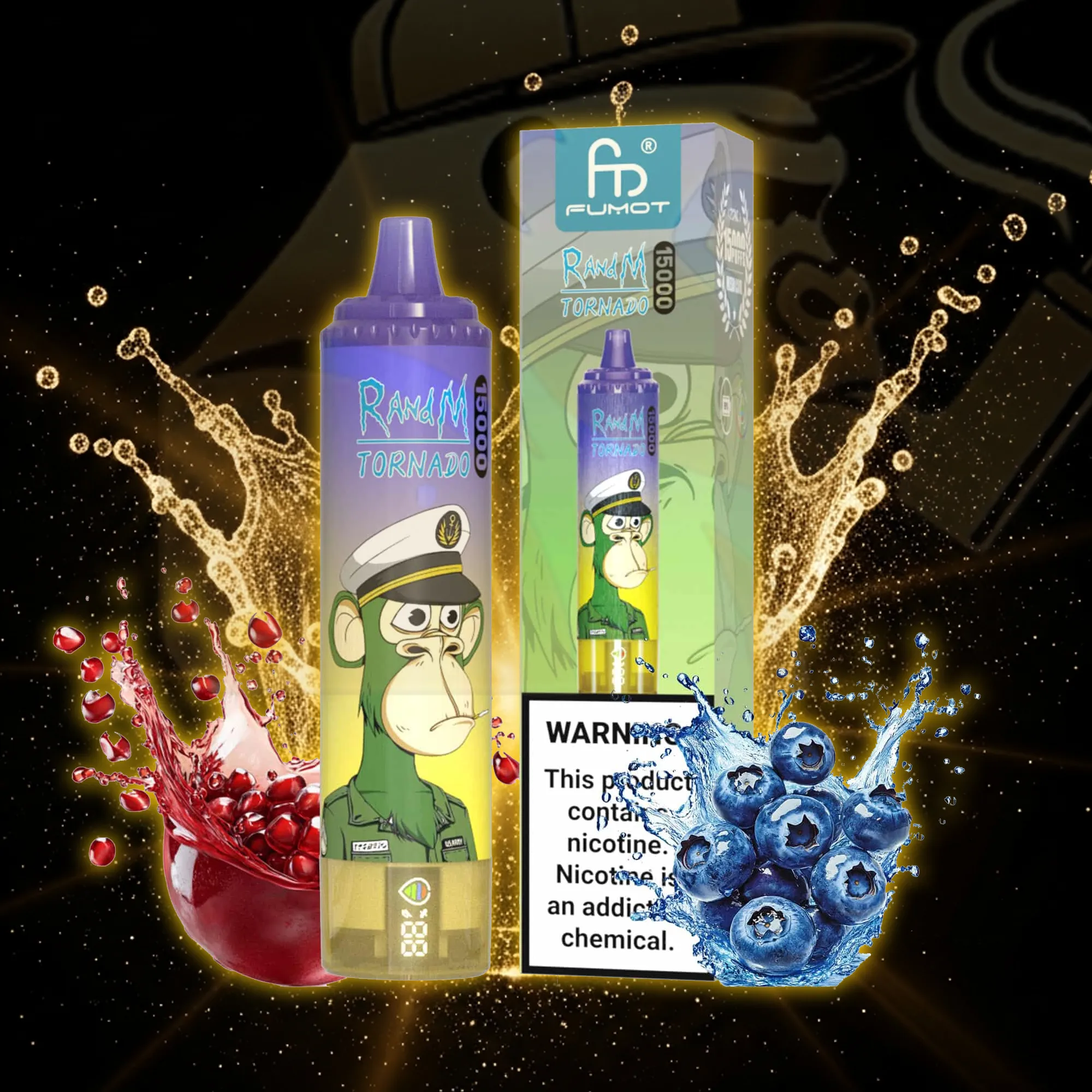 Fumot Tornado 15000 Blueberry Pomegranate Disposable Vape 15000 Puffs