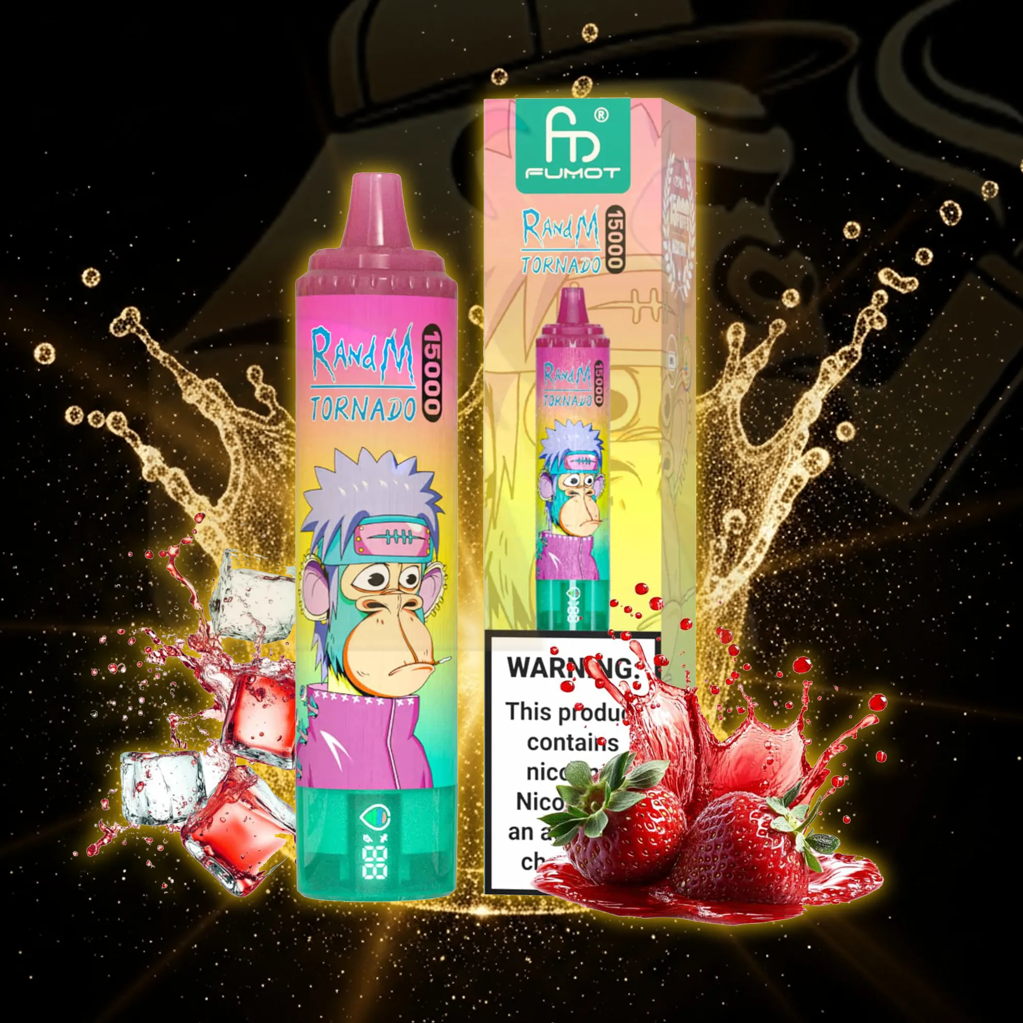 Fumot Tornado 15000 Strawberry Ice Disposable Vape 15000 Puffs